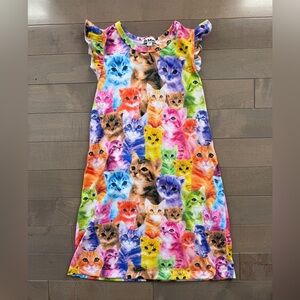 Colorful Cat Print Dress